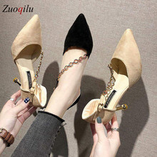 2020 Sandalias femeninas high heels Flock pointed sandals sexy high heels female summer shoes Female sandals mujer Party Shoes 2024 - buy cheap