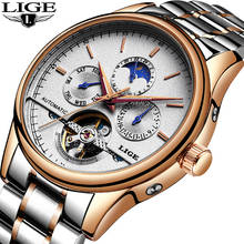 LIGE Men Watches Fashion Sports Top Luxury Brand Watch Men Business Waterproof Full Steel Mechanical Watch Relogio Masculino+Box 2024 - buy cheap