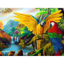 Full Square/Round Drill Diamond Embroidery parrot Animals Mosaic 5d diy Diamond Painting Birds DIY Cross Stitch Decoration Home 2024 - buy cheap