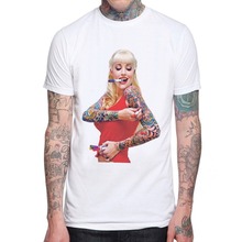 Sexy Tattoo Girl#2 Ink Rock Punk Pin  Hot Rod Lucky Men White T-shirt Party Tees Hight Quality Cotton Print T Shirt Tops Tees 2024 - buy cheap