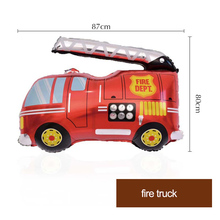 Police school bus train fire truck engineering car balloons boy birthday decoration aluminum film balloon vehicle decoration 2024 - buy cheap