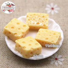Cheese-mini artesanía de Comida en miniatura, 10 Uds de resina, parte posterior, de arte, Charm de decoración 2024 - compra barato