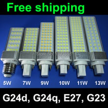 Real power 2 pins g24d-1 g24d-3 g24d-3 led pl bulb Lamp 5W 7W 9W 10W 11W 12W 13W 14W cc driver SMD5730 2835 led light AC85-265V 2024 - buy cheap