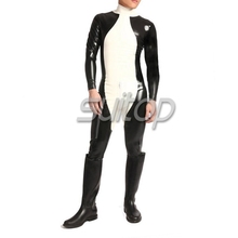 Roupas de gato de látex de alta qualidade para homens, roupas de látex preto e branco, roupas sexy 2024 - compre barato