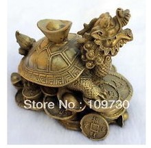 00625 lucky Chinese handwork Bronze Fengshui Dragon Turtle Statue 2024 - buy cheap