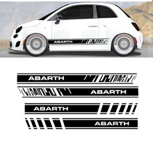 2pcs Vinyl Car Styling Abarth Side Skirt Sticker Decals Stripe Wraps Body Stickers For FIAT 500 abarth 2024 - buy cheap