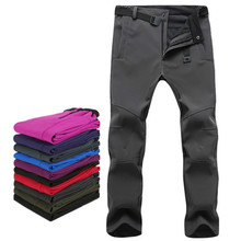 Женские и мужские уличные штаны для кемпинга и походов, водонепроницаемые флисовые ветрозащитные штаны с мягкой оболочкой, брюки для катания на лыжах, двойные брюки для сноуборда 2024 - купить недорого