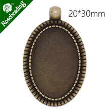 20x30mm antique bronze plated pendant tray,pendant bezel,blank settings,cameo cabochon setting,sold by 20pcs/lot-C3879 2024 - buy cheap