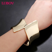 NewArrival Fashion Exaggerated Runway Brand Jewelry PUNK Hollow Metal Cube Three-Dimensional Hand Cuff Bangle Bracelet For Women 2024 - buy cheap