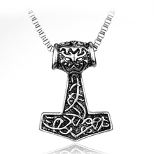 Hot Sale Greek Mythology Thor The Dark World Hammer Pendant Necklace Gothic Punk Vintage Vikings Pendant Necklace For Unisex 2024 - buy cheap