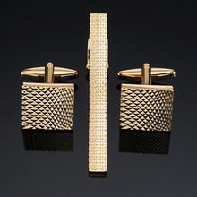 Dy conjunto de gravata com abotoaduras douradas, moda masculina de alta qualidade, quadrado, gravata, vestido, joias, frete grátis 2024 - compre barato