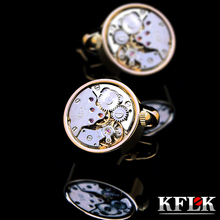 KFLK-gemelos de camisa para hombre, joyería de marca, botones de reloj, brazalete de movimiento, joyería gemelos de alta calidad, 2020 2024 - compra barato