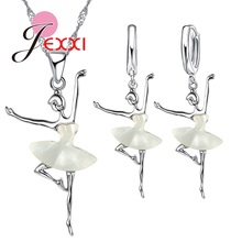 Beauty Lady Fashion 925  Silver Bridesmaids Jewelry Set For Casual Gathering Crystal Necklace Earrings 2024 - buy cheap