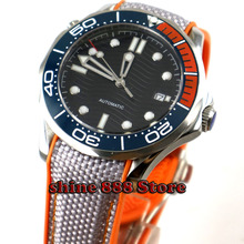 40mm black sterile dial bliger sapphire glass date luminous marks ceramic bezel automatic mens watch 2024 - buy cheap