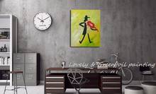 Free Shipping 100% Hand Painting Modern Home Decoration Art Abstract People Playing The Violin Oil Painting On Canvas No Framed 2024 - buy cheap