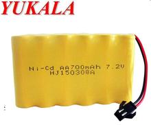 YUKALA 7.2V 700mAh Ni-CD AA battery SM Plug for R/C Truck RC car R/C boat R/C tank AA 700mAh 7.2V 2024 - buy cheap