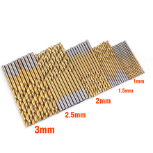 Twist Drill Bit Set Saw Set HSS High Steel Titanium Coated Drill Woodworking Wood Tool 1/1.5/2/2.5/3 mm Mini Drilling For Metal 2024 - buy cheap