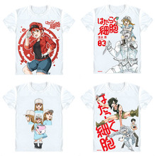 Celdas en el trabajo Camisetas de manga corta, camisa de Anime Hataraku, Saibou, Sekkekkyu, plaquets, Kesshoban, Kochukyu, Hakkekkyu, Cosplay 2024 - compra barato