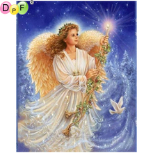 Dpf 5d diy diamante quadrado completo bordado anjo vela pintura diamante ponto cruz pintura mosaico decoração presente 2024 - compre barato