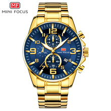 MINI FOCUS Men's Business Quartz Watches Stainless Business Chronograph Watch Gold Blue Relogios Masculino Clock Top Brand 0278G 2024 - buy cheap