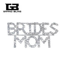 Wedding Theme Jewelry Gift Crystal "BRIDES MOM" Word Brooch Pin for Bride's mother 2024 - buy cheap
