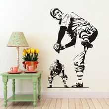 Pegatinas de pared de lanzador de béisbol de nuevo diseño, Mural de arte extraíble, decoración del hogar, vinilo deportivo para sala de estar, calcomanía de pared impermeable ZA393 2024 - compra barato