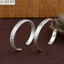Pulseira artesanal de prata 100% e prata 999, bracelete de buda da medicina tibetana sutra para mulheres 2024 - compre barato
