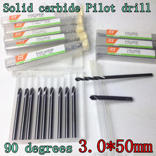 3.0*50mm 90 degrees 2pcs/set  High quality Solid carbide Pilot drill center drill Solid carbide tools Free shipping 2024 - buy cheap