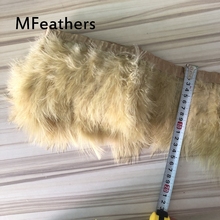 Mfeaters-tira de pelo natural para manualidades, adornos de marabú de 15-20cm de ancho, con flecos, 10 metros, Khakki 2024 - compra barato