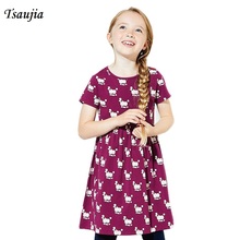 Meninas vestido de verão para 4-10 anos algodão dos desenhos animados ovelhas vestidos casuais roupas infantis ts09 2024 - compre barato