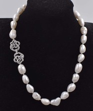 freshwater pearl white baroque 10-11mm necklace 18inch wholesale beads nature 2024 - buy cheap