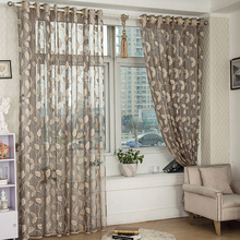 Cortinas para sala de estar, telas de janela, rendas, cortinas para decoração da casa, rendas, folhas, organza, jacquard 2024 - compre barato