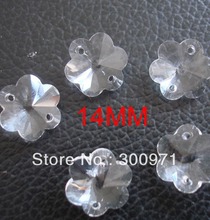 1000pcs/lot 14mm crystal plum blossom flower beads with 2 holes , transparent color, free shipping 2024 - buy cheap