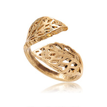 Wholesale Trendy Leaf Ring Gold Silver Color Leaves Promose Rings Women Girl World Of Warcraft Overwatch Aros 2024 - buy cheap