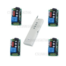 Sistema de interruptor de controle remoto de longo alcance, 3000m, 220v, rf 4 receptores + 1 transmissor através da parede para lâmpada de luz led
