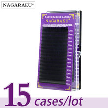 Nagaraku cílios postiços de vison artificial, 15 bandejas de extensão de cílios individuais de alta qualidade, tamanho único, macio e natural 2024 - compre barato