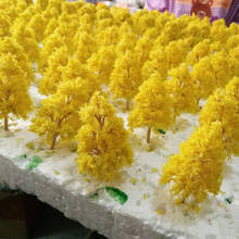 100pcs scale 6cm plastic yellow trees for architectural model making train layout 2024 - buy cheap