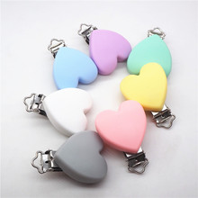 Chenkai 10pcs Silicone Heart Clips BPA Free DIY Baby Pacifier Dummy Teether Chain Holder Soother Nursing Toy Accessory Clips 2024 - buy cheap