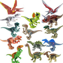 Bloco de tijolos de construção dinossauro t-rex, parque world, pterosauria, triceratop, indomirus, tijolo yg77001/yg77037, 14 peças 2024 - compre barato