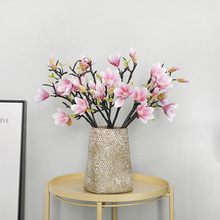 Flores falsas de planta-6 com 53cm, imitação de ramo de magnólia, flores para decoração de casa, casamento, exposição, guirlanda, flor de seda 2024 - compre barato