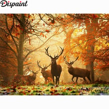 Dispaint-Pintura de diamantes redondos/cuadrados 5D, cuadro artesanal completo, "paisaje de ciervo Animal", bordado 3D, punto de cruz, decoración del hogar, regalo A20835 2024 - compra barato