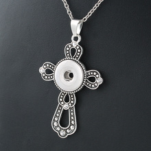 Xinnver Snap Jewelry Metal Cross Pendant Necklaces Fit DIY 18/20MM Snap Buttons Necklaces Wholesale Women ZG103 2024 - buy cheap