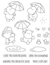 Hippopotamus with umbrellas Transparent Clear Silicone Stamp/Seal for DIY scrapbooking/photo album Decorative clear stamp 2024 - buy cheap