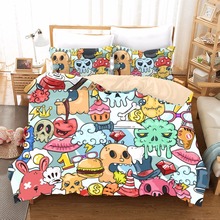 Anime Sugar Skull Bedding Kids Duvets And Linen Sets Bed Sheets Kawaii Queen Size Bedding Set Pillowcase Duvet Cover F 2024 - buy cheap