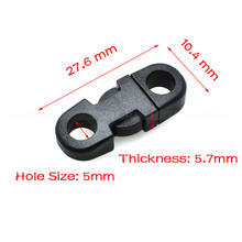 5mm Hole's DIA Straight Flat Side Release Plastic Buckles  for Mobile Phone Paracord  Black #B0018-B2 2024 - buy cheap