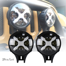 Refletor de led automotivo, 60w, 12/24v, 6 polegadas, luz auxiliar, com olhos de ângulo x, drl, condução de neblina para fora da estrada, 4x4, veículos, caminhões, 2 peças 2024 - compre barato