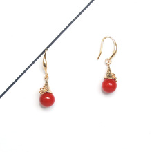 gold fashion jewelry  drop dangle earrings designer handmade earring red natural stone for women gift 2024 - buy cheap