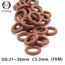 3PCS/lot Fluorine rubber Ring Brown FKM O ring Seal OD21/22/23/24/25/26/27/28/29/30*3mm Rubber O-Ring Seal Oil Ring Fuel Gaskets 2024 - buy cheap
