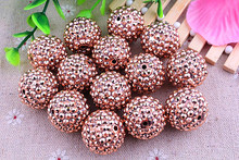 Kwoi vita Bright Brown  Whoelsales AAA Quality 20mm Chunky 100pcs/lot  Resin Rhinestone Ball  beads for Kids Girl  Jewelry 2024 - buy cheap