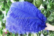 Pena de avestruz azul real natural, 45-50 cm / 18 a 20 polegadas, 100 peças de pena de avestruz para decoração de casamento, penugem de alta qualidade 2024 - compre barato